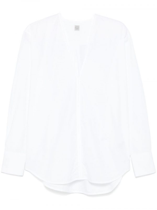 BLUSA SCOLLO V IN COTONE
