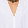 BLUSA SCOLLO V IN COTONE — изображение 2