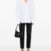 BLUSA SCOLLO V IN COTONE — изображение 4