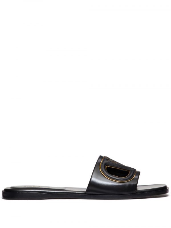 SANDALO VLOGO CUT-OUT IN PELLE