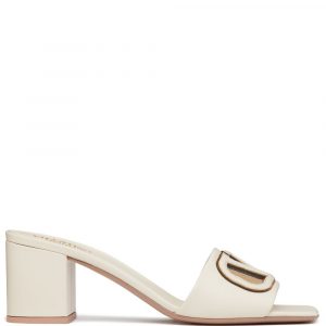 SANDALO VLOGO CUT-OUT IN PELLE