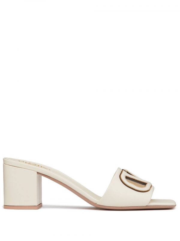 SANDALO VLOGO CUT-OUT IN PELLE