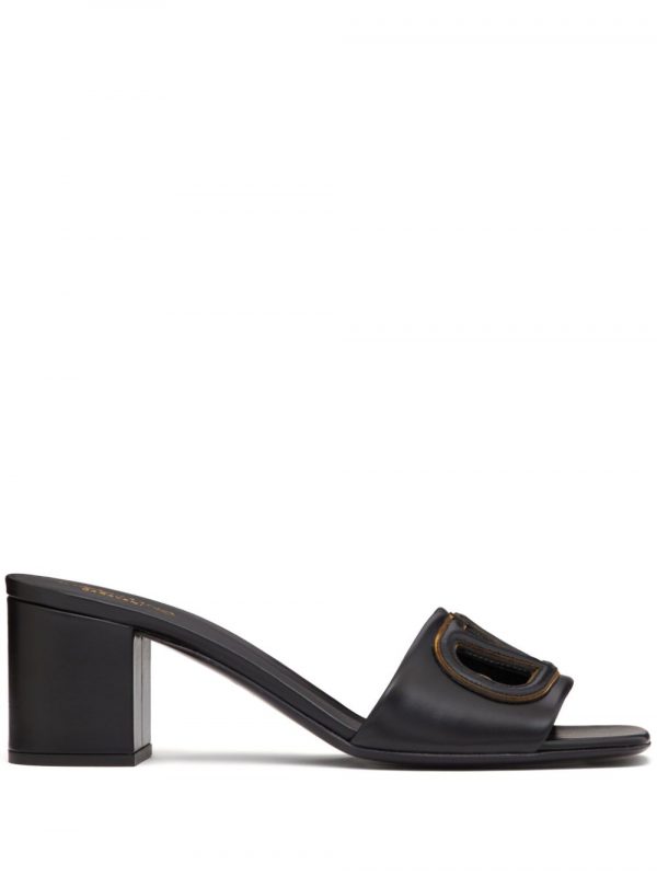SANDALO VLOGO CUT-OUT IN PELLE