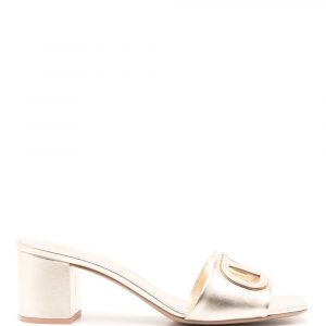 SANDALO VLOGO CUT-OUT IN PELLE