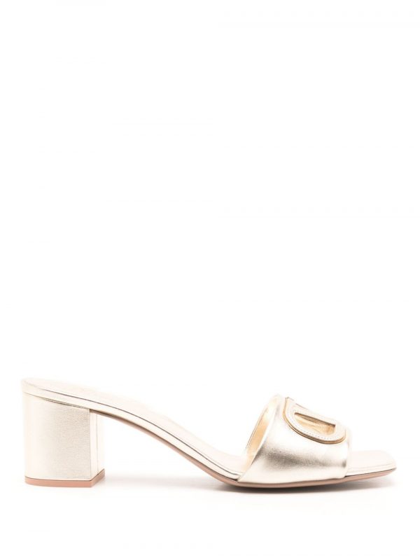 SANDALO VLOGO CUT-OUT IN PELLE