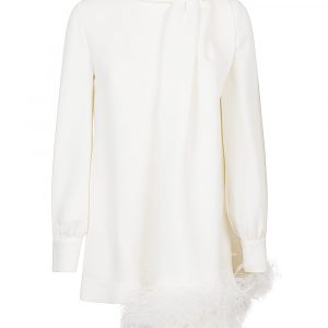 TOP IN SETA CON PIUME