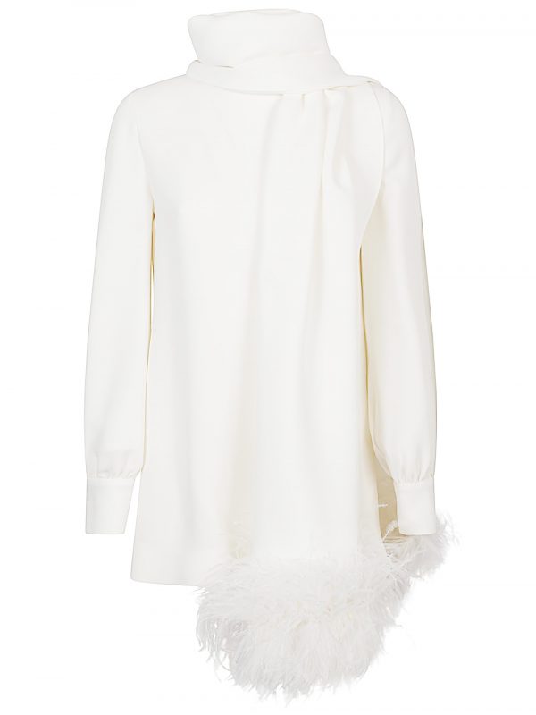 TOP IN SETA CON PIUME