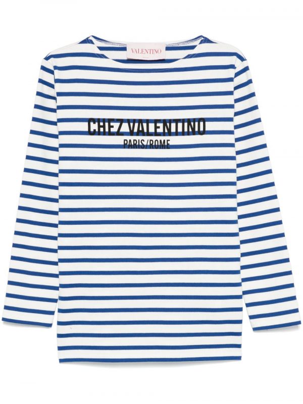T-SHIRT CHEZ VALENTINO RIGATA