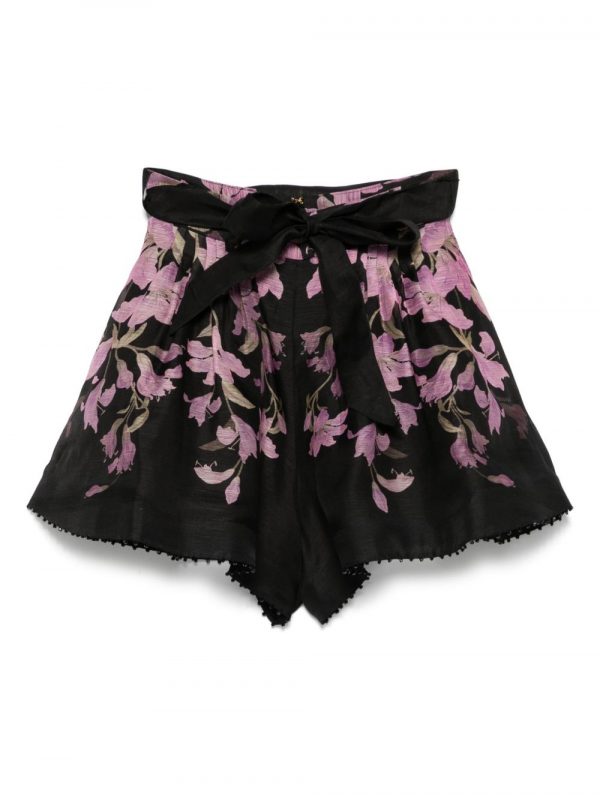 SHORTS IN LINO E SETA STAMPATI