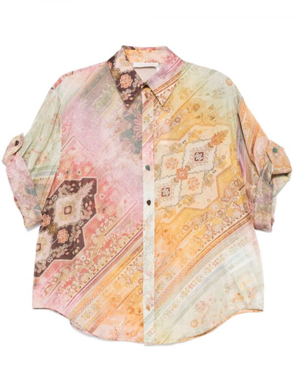 CAMICIA TALLOW IN SETA STAMPATA