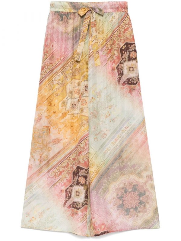PANTALONE TALLOW IN SETA STAMPATO