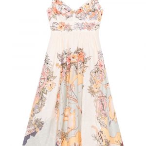 ABITO TALLOW MIDI IN LINO