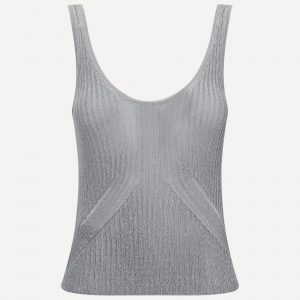 Top in maglia metallizzata