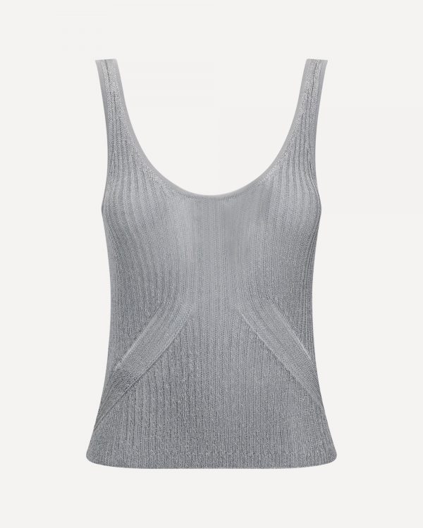 Top in maglia metallizzata