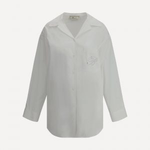 Camicia con logo in strass