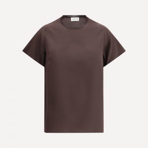 Top in seta a maniche corte