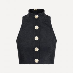 Top crop con fantasia barocca