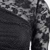 Top monospalla in pizzo e strass — изображение 3