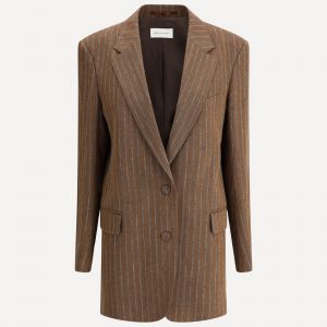 Blazer gessato in lino