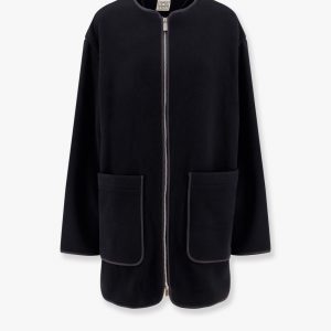 Wool blend coat with lateral slits