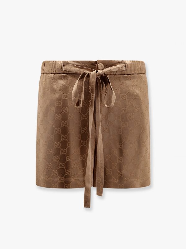 Viscose blend shorts with allover gg logo