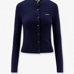 Cable-knit cachemire blend cardigan