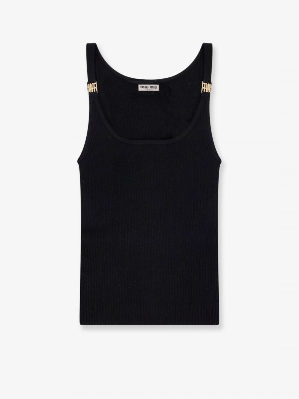 Viscose top with metal logo