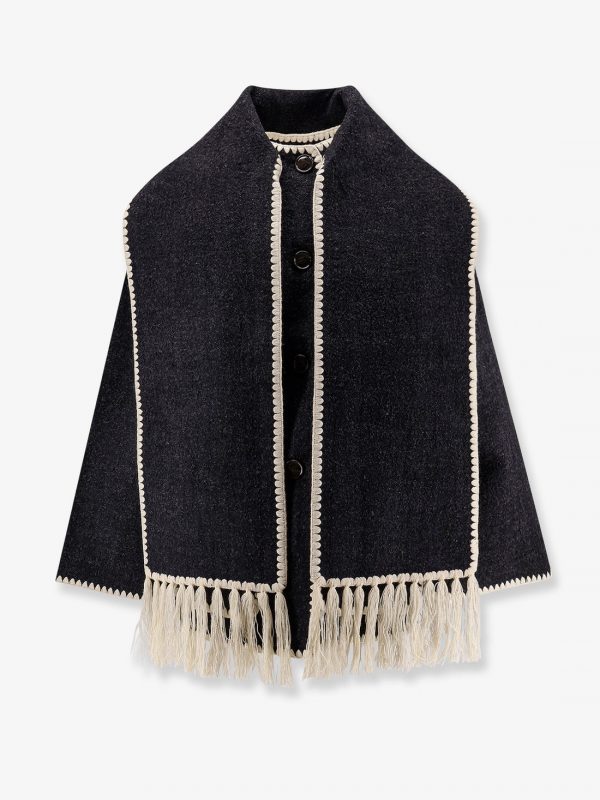 Wool blend emboidered jacket