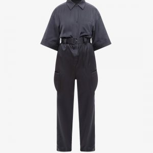 Viscose blend jumpsuit with belt