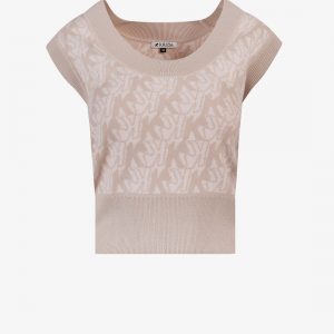 Wool vest with all-over monogram