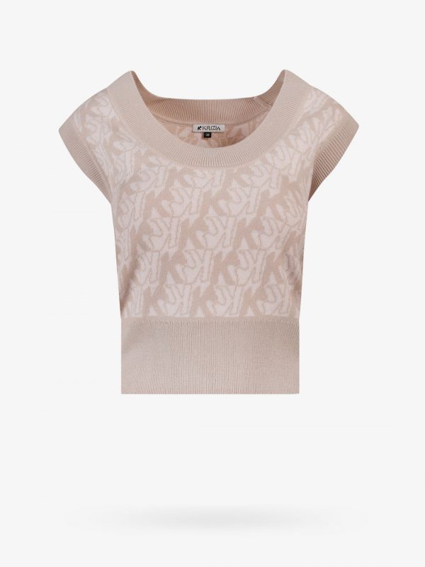 Wool vest with all-over monogram