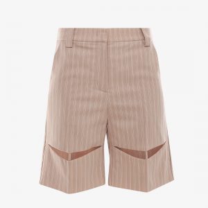 Wool blend bermuda shorts with striped motif