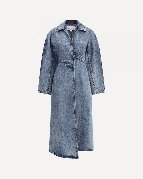 Trench Spiral lungo in denim