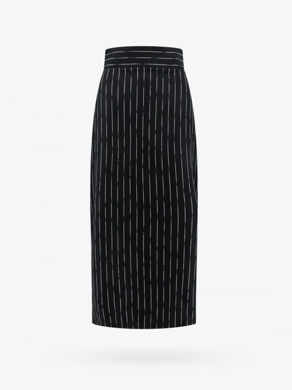 Wool skirt with striped motif