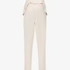 Viscose blend trouser with frontal panels with metal hooks — изображение 2