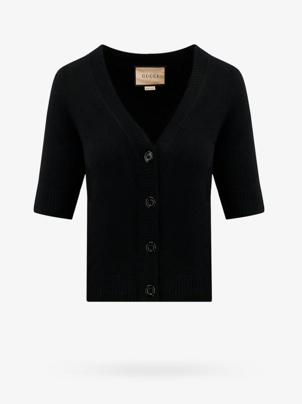 Wool and cashmere cardigan with gucci intarsia