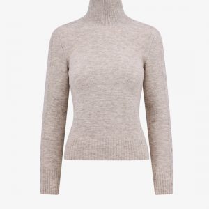 Alpaca blend sweater with metal buttons