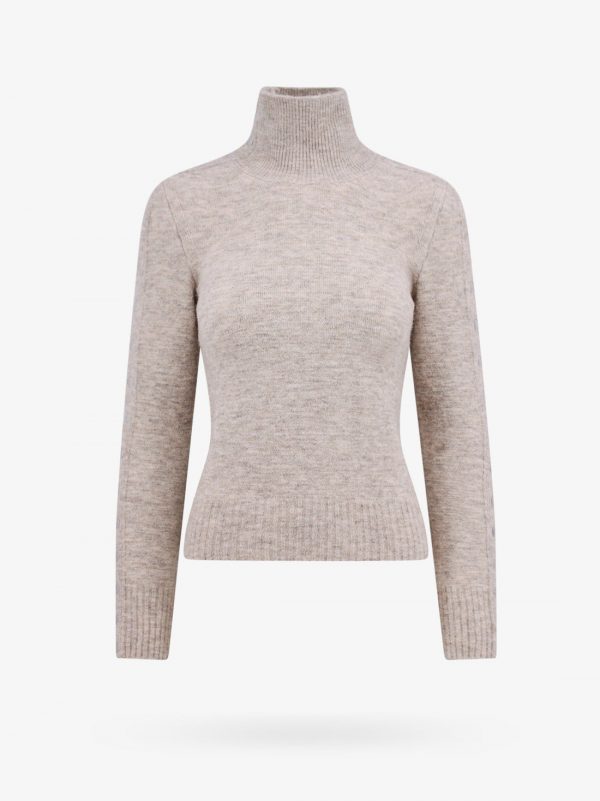 Alpaca blend sweater with metal buttons