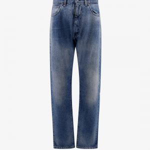 Stone washed straight leg jeans