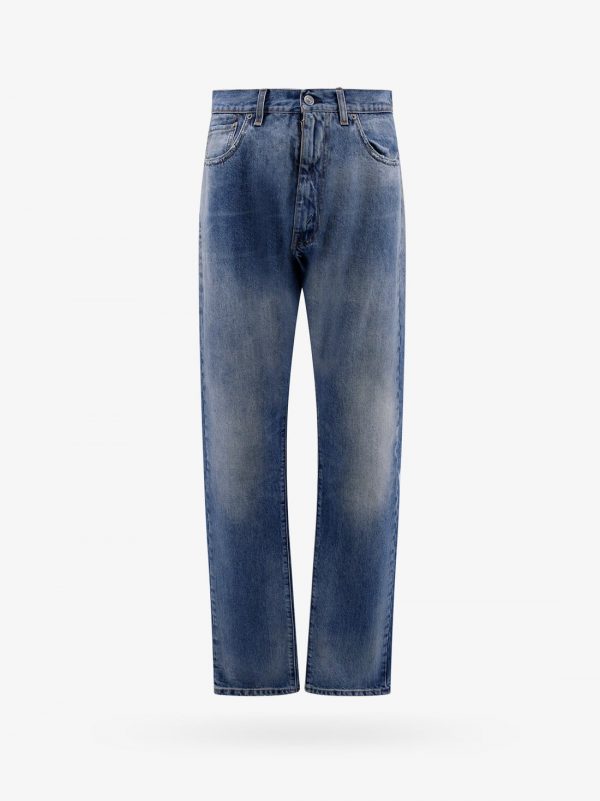 Stone washed straight leg jeans