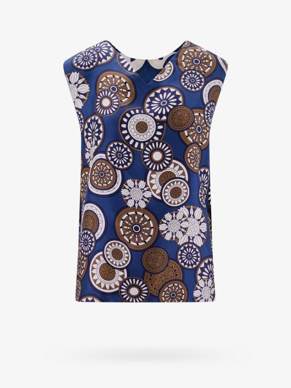 Silk top with all-over print