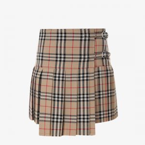 Wool skirt with iconic print