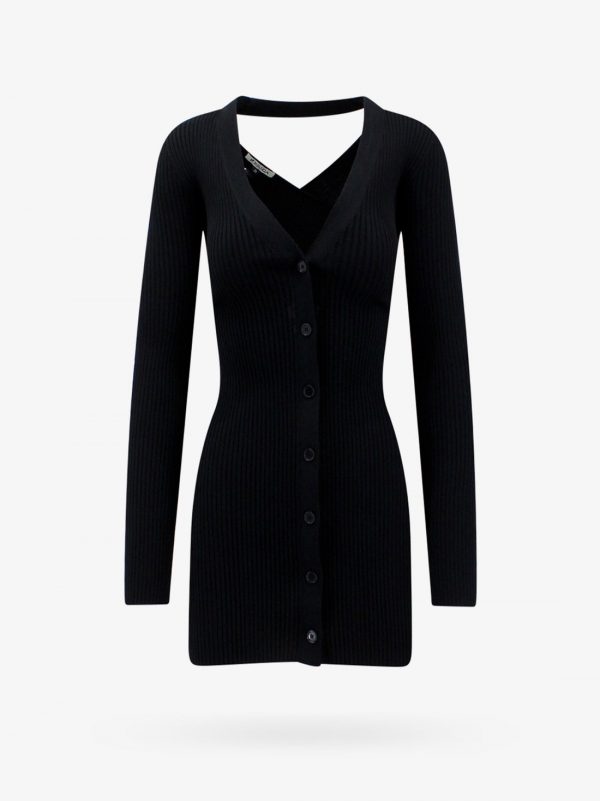 Viscose cardigan with ribbed pattern