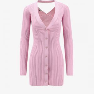 Viscose cardigan with ribbed pattern