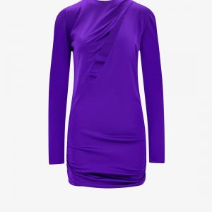 Stretch viscose dress with cut-out details