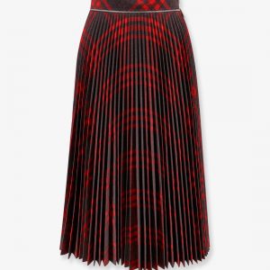 Pleated wool blend skirt