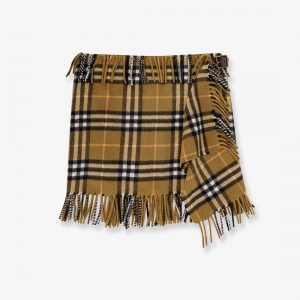 Wool and cashmere skirt with check motif