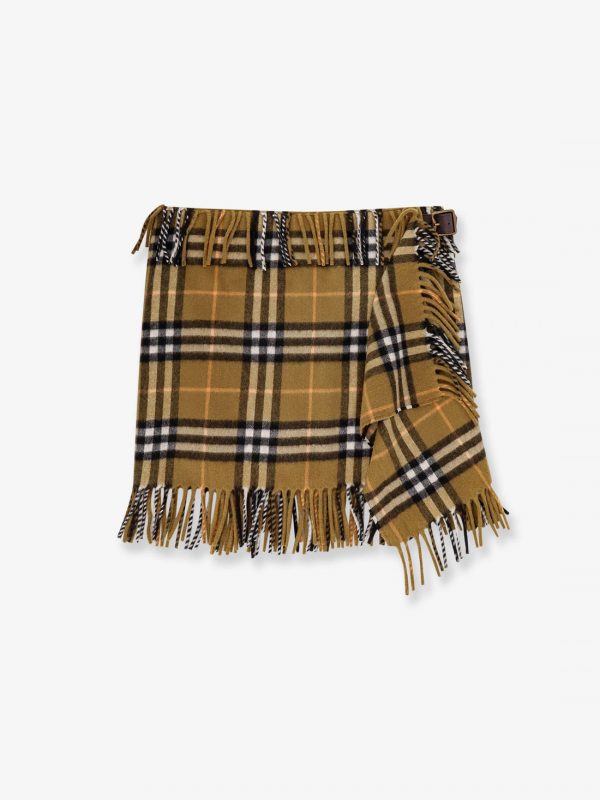 Wool and cashmere skirt with check motif
