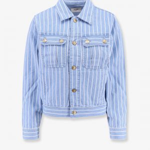 Striped cotton jacket with triomphe buttons