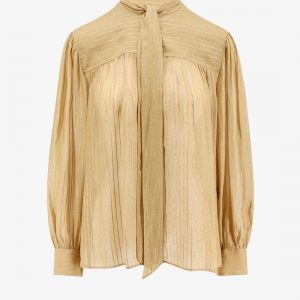 Silk shirt with lurex details